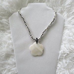Faux Pearl/Stone Flower Necklace
